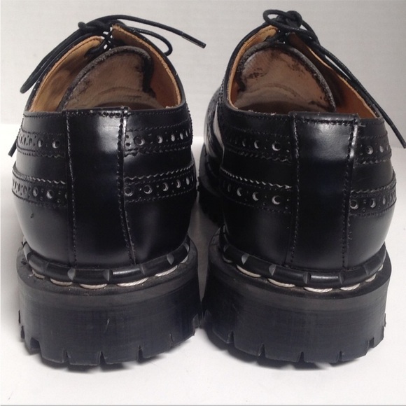 GRIPFAST Broque Oxford Wingtip Steel Toe Loafers Platform Black Gothic Grange 7 - Picture 7 of 15